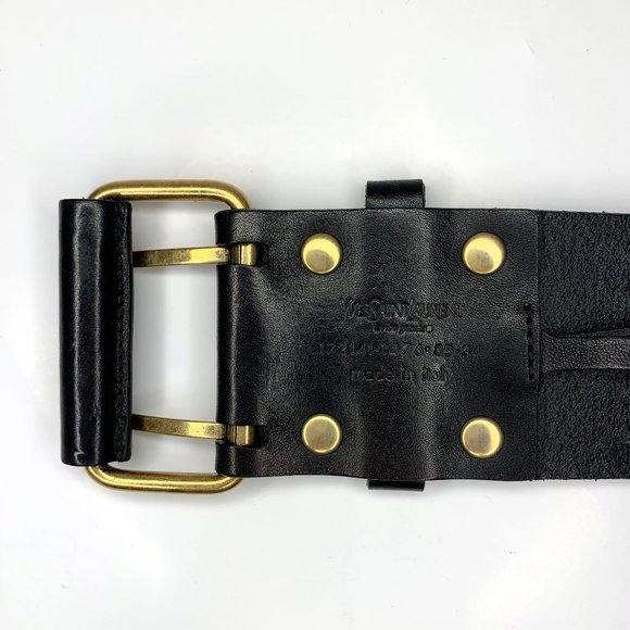 YSL Wide Rectangle Buckle Leather Corset Belt 34 - Picture 2 of 10